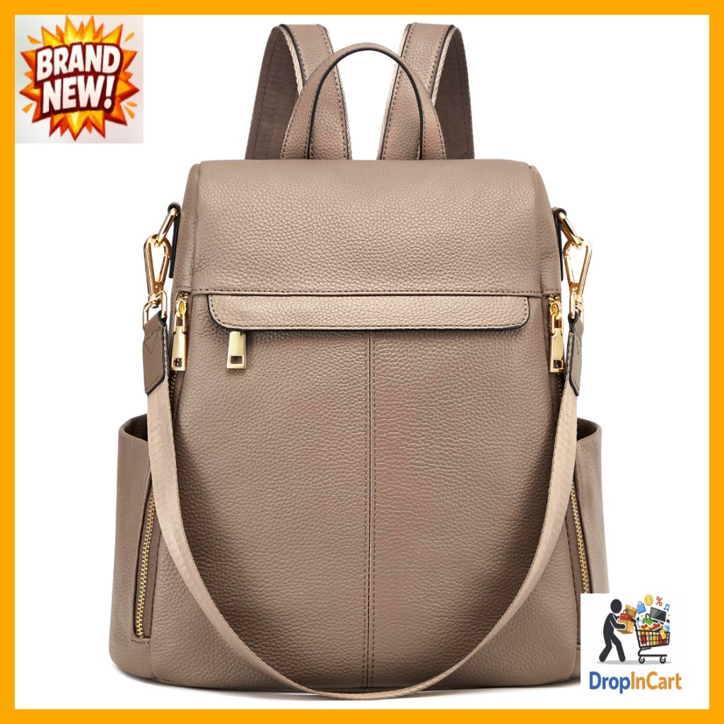 Genuine Leather Anti-Theft Backpack Purse Convertible Satchel Minimalist Chic